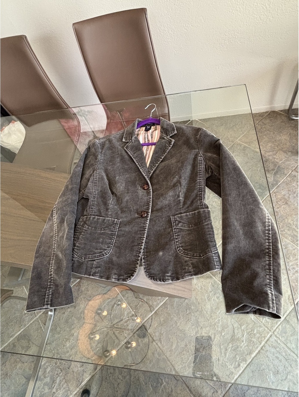 Gap Vintage 90s Earthy Brown Corduroy Blazer Size 12